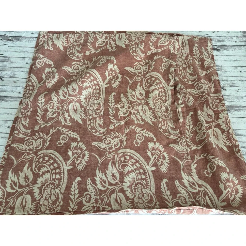 1 x Pottery Barn Alessandra Linen Cotton‎ Euro Sham Terracotta Orange Ivory